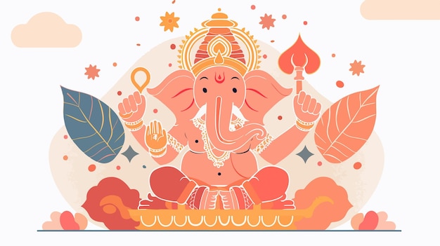 Vector illustration of lord ganpati background for ganesh chaturthi celebration