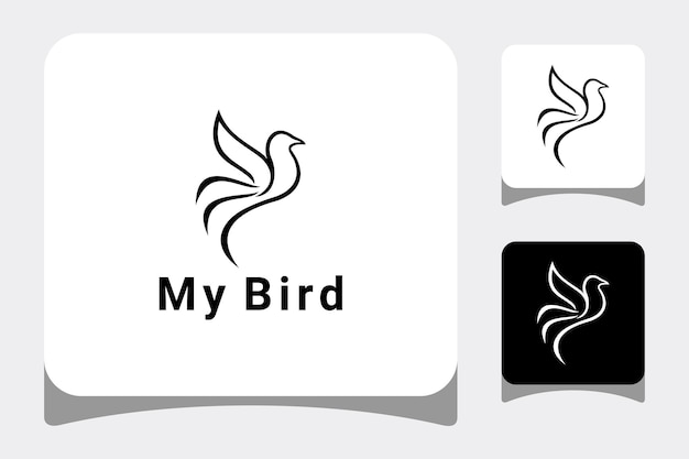 Illustration luxury modern fly bird logo template vector logo design icon.