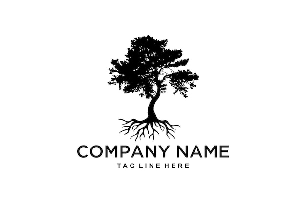 Illustration luxury Oak tree vintage sign logo design template