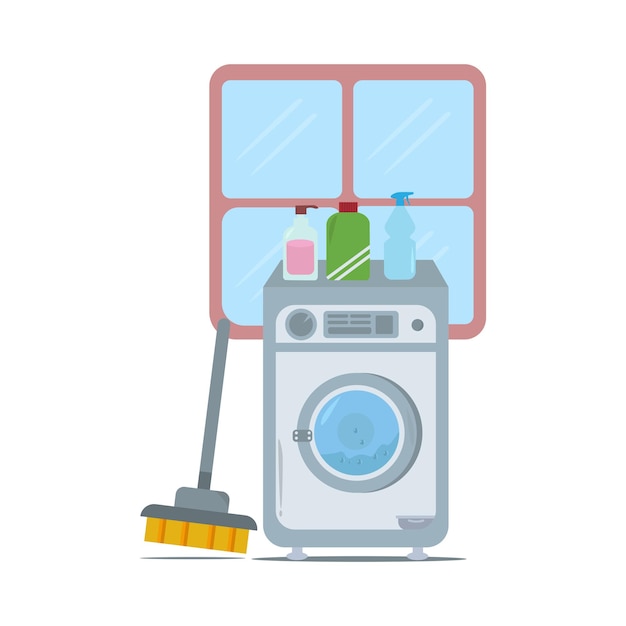 Illustration of machine wash