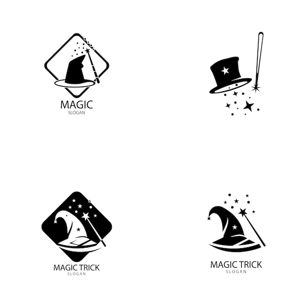 Illustration of magic hat with wand