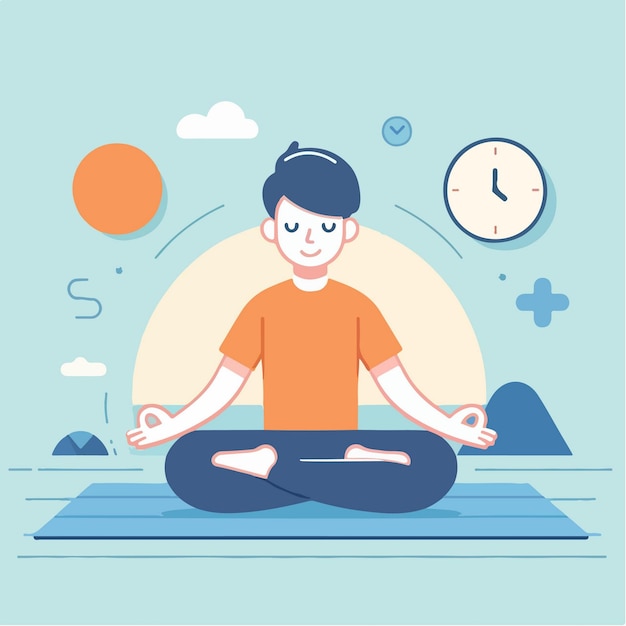 illustration of a man doing yoga meditation