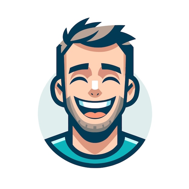 illustration of a man laughing joyfully