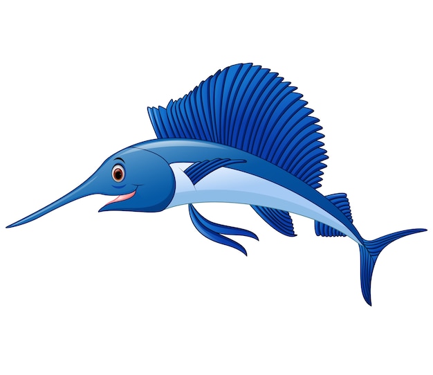 Illustration of marlin fish cartoon