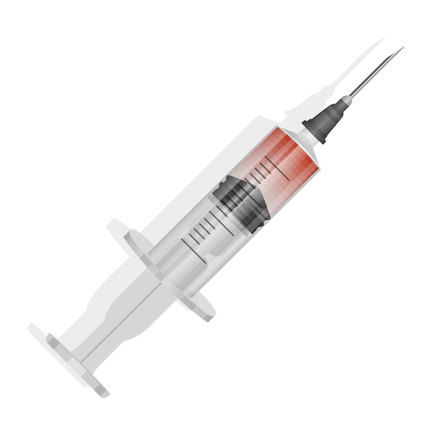 Illustration of medical syringes with needles in realistic style Vector EPS 10 illustration