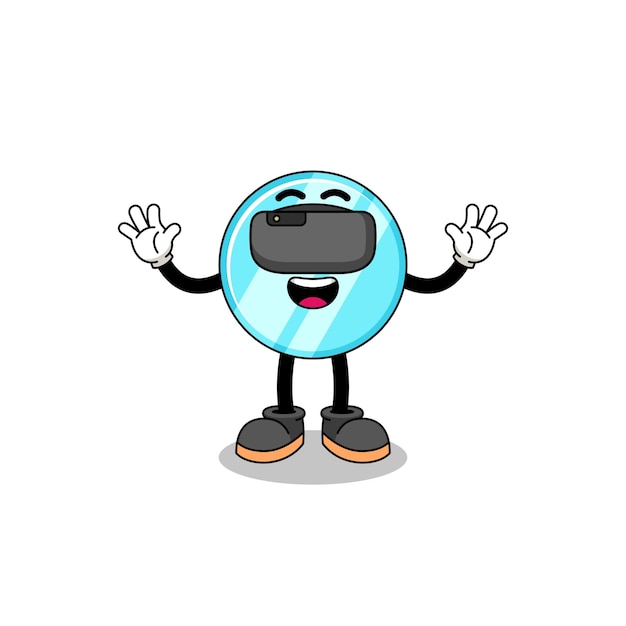 Illustration of mirror with a vr headset