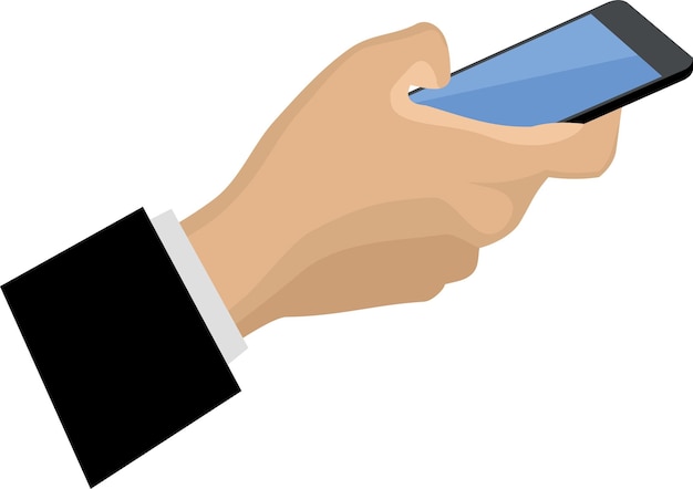 Illustration Of A Mobile Phone In A Hand Isolated On Transparent Background