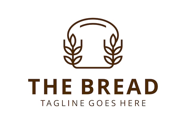 Illustration modern abstract bread bakery food restaurant logo design emblem