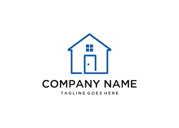 Illustration of a modern and clean house sign logo design