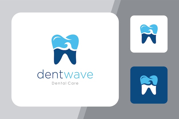 Illustration of modern and clean teeth markings with beautiful waves inside logo design