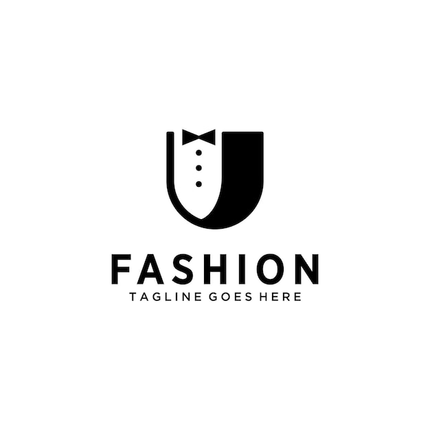 Illustration modern and clean a tie in line art U for fashion brand