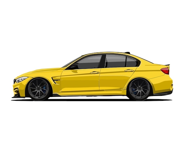 Illustration of a modern german luxury sedan