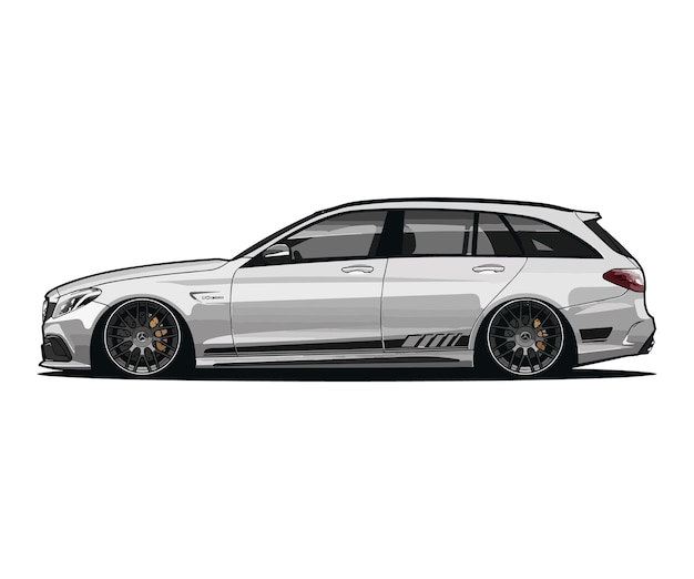 Illustration of a modern German luxury sedan