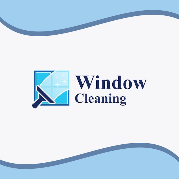 Illustration modern housekeeping window cleaning logo design vector