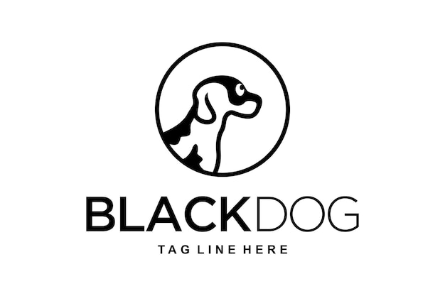 Illustration modern silhouette Dog that is formed is simple and funny logo design