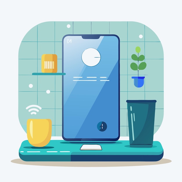 illustration of a modern smart scale that tracks body metrics