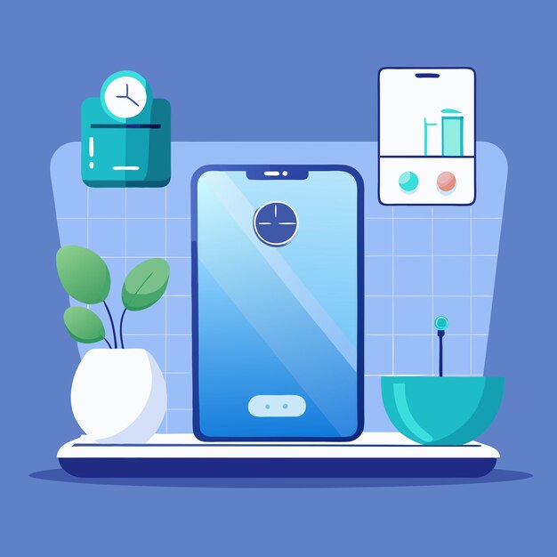 illustration of a modern smart scale that tracks body metrics