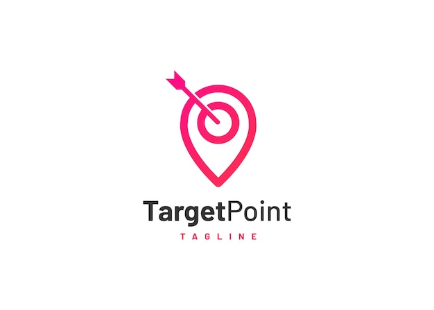 Illustration modern Target Point on pin location logo design