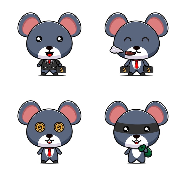 Illustration of moneyseeking mouse vector design