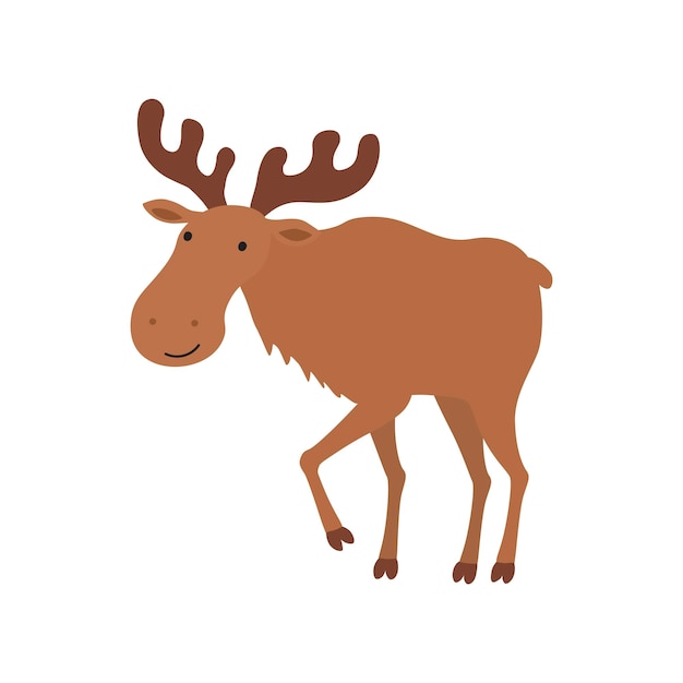 Illustration of moose cartoon Vector illustration isolated