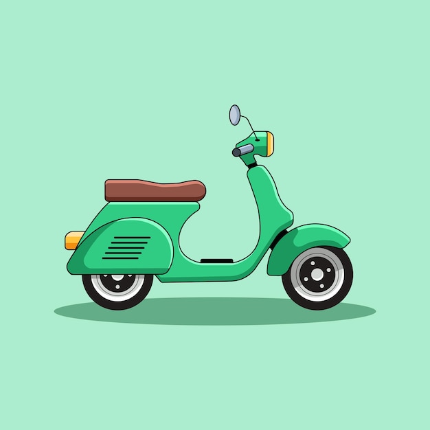 Illustration of motorcycle in green color Free Vector