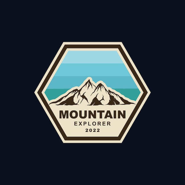 Illustration of mountain badge outdoor adventure