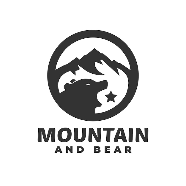 Illustration of a mountain and a bear good for any business related to mountain expedition