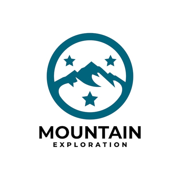 Illustration of a mountain inside a circle good for any business related to mountain expedition