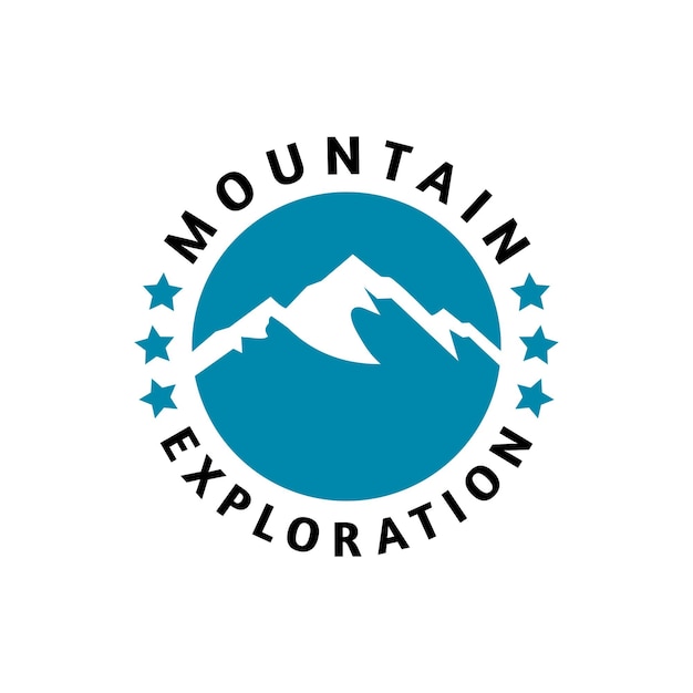 Illustration of a mountain inside a circle good for any business related to mountain expedition