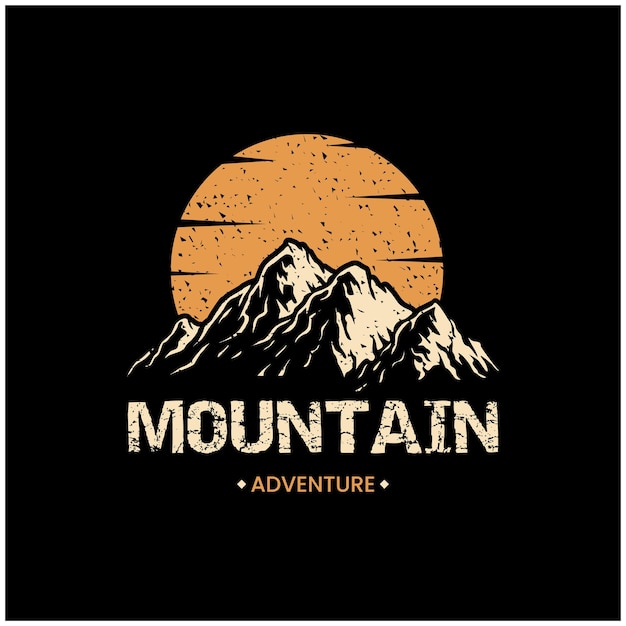 Illustration of mountain, outdoor adventure. Vector graphics for t shirts and other uses.