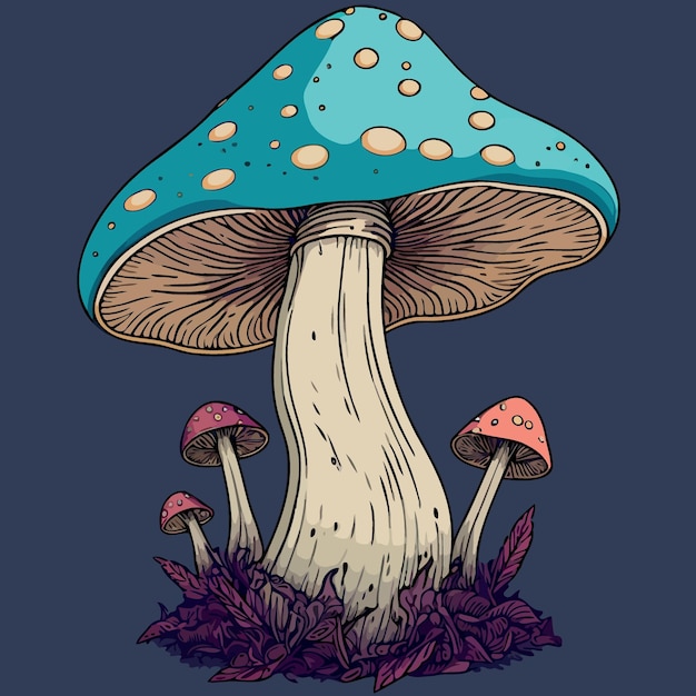 Illustration of mushroom fungus