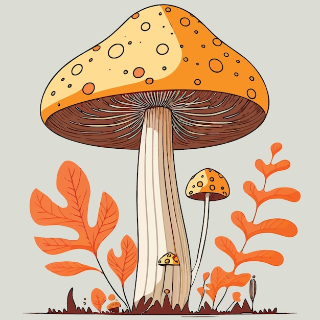 Illustration of mushroom fungus