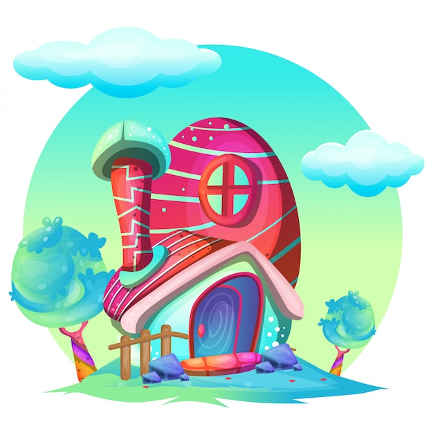 Illustration of a mushroom house