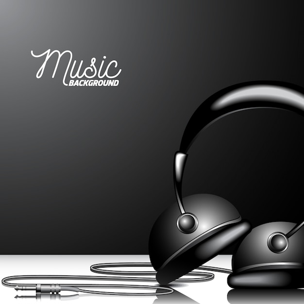 Vector illustration for musical theme with headphone