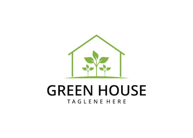 Illustration natural green home logo vector