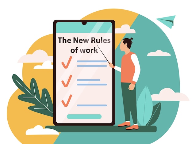 Illustration New rules of work in a flat style