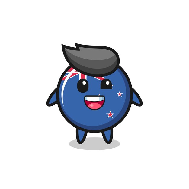 Illustration of an new zealand flag badge character with awkward poses