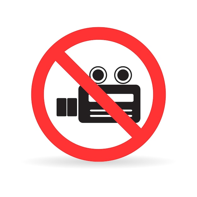 illustration of no recording sign vector