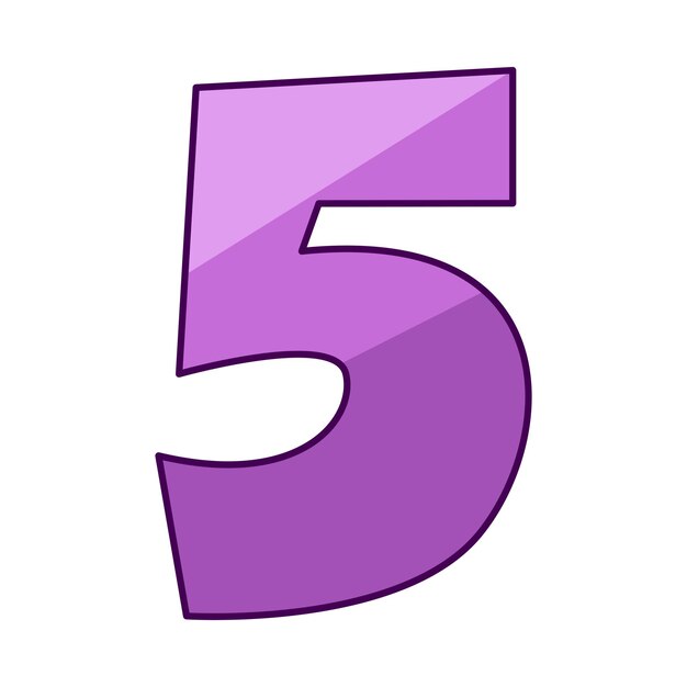 Vector illustration of number 5