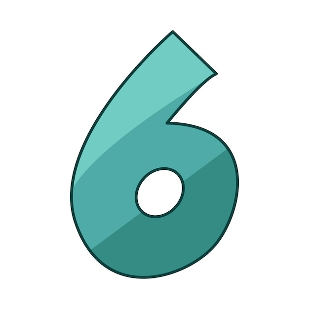 Vector illustration of number 6