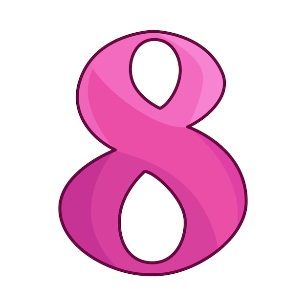 Vector illustration of number 8