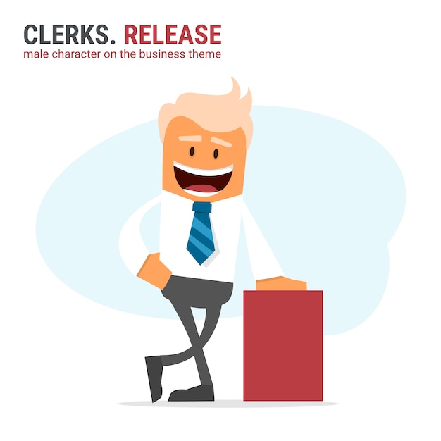 Illustration of office theme. vector illustration. Clerks. Release