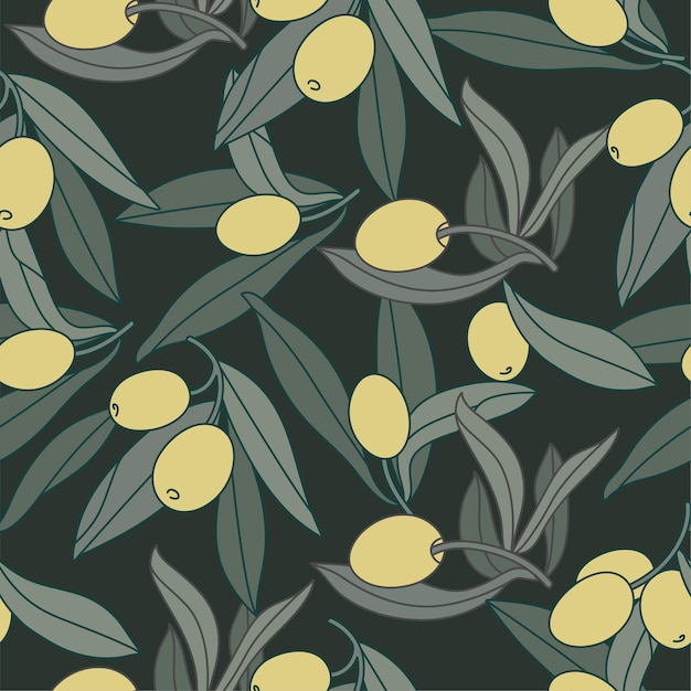 Illustration olive branch vintage linear style