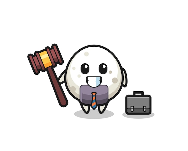 Illustration of onigiri mascot as a lawyer  cute style design for t shirt sticker logo element