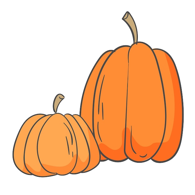 An illustration of an orange old pumpkin illustration