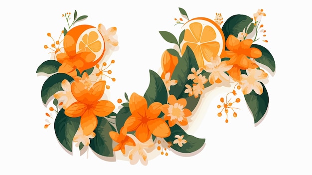 Vector an illustration of oranges and limes with oranges