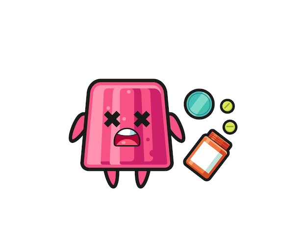 Illustration of overdose jelly character