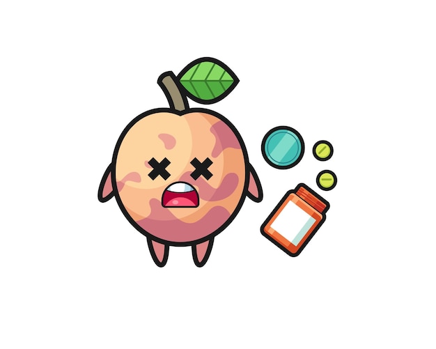 Illustration of overdose pluot fruit character