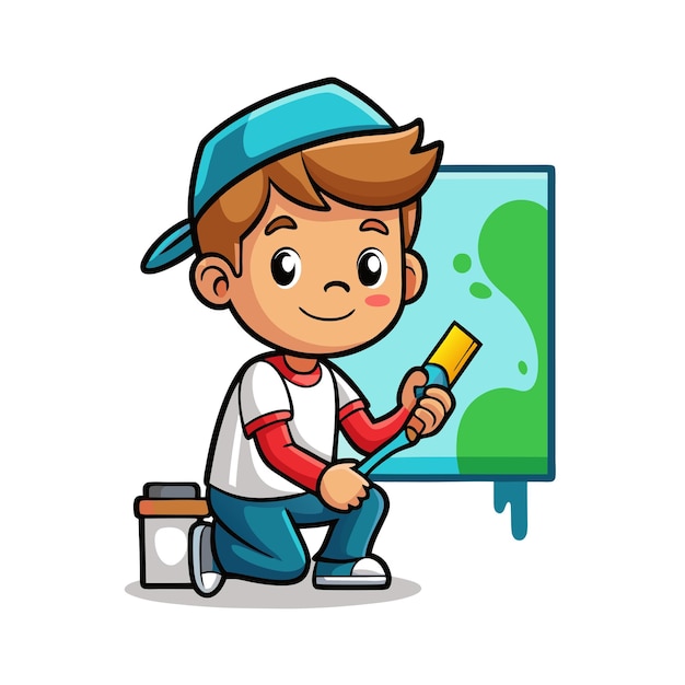 Vector illustration of painting activity