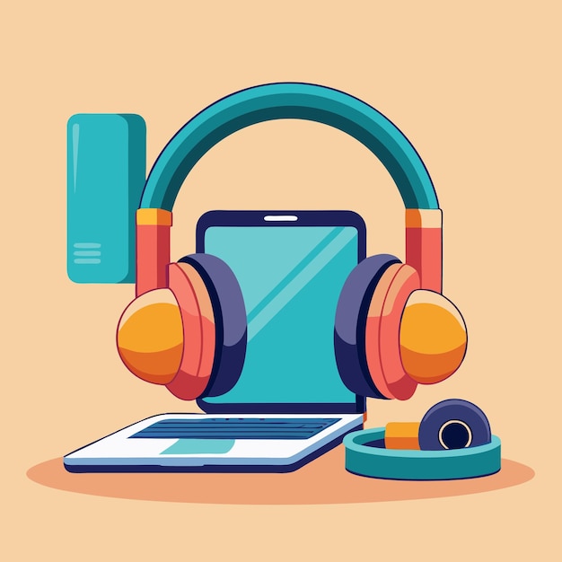 Vector illustration of a pair of premium noisecancelling headphones